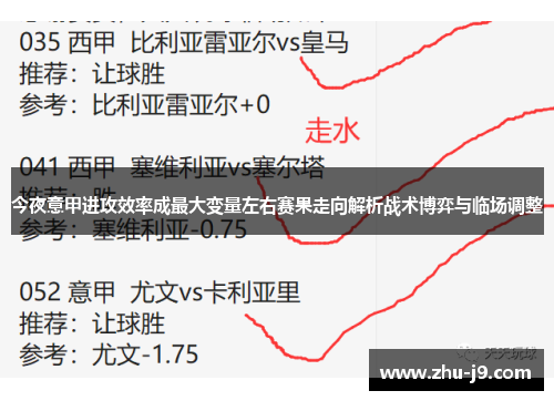 今夜意甲进攻效率成最大变量左右赛果走向解析战术博弈与临场调整